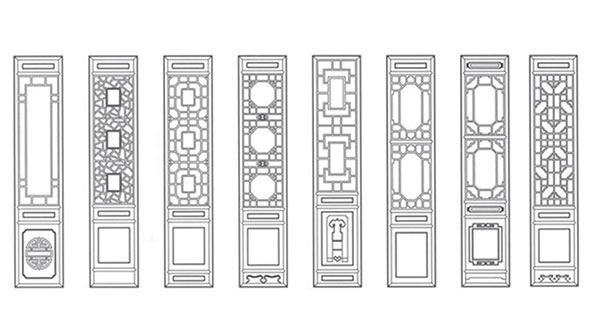 钟山喜迎门中式花格CAD设计图样式大全